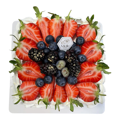Mixed Berry Square ￼Cake