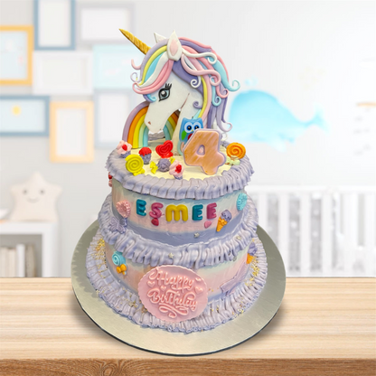 Unicorn 2 Tier Cake 獨角獸蛋糕