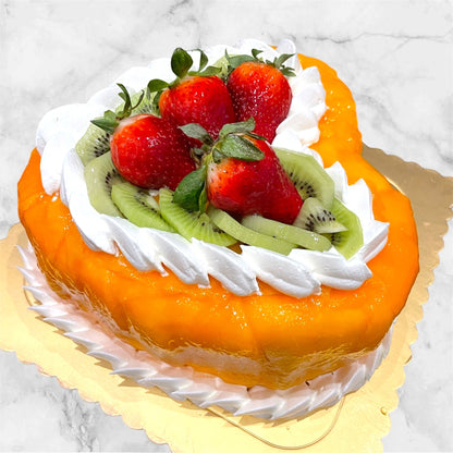 Fresh Mango Heart Cake