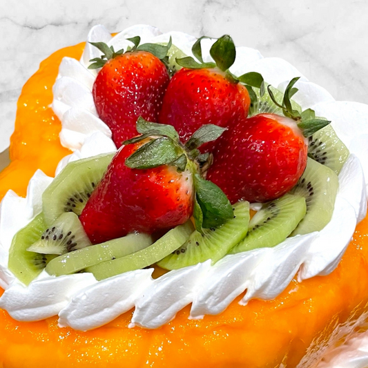 Fresh Mango Heart Cake
